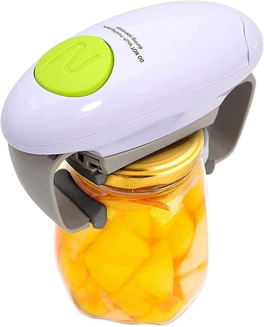 Automatic Jar Opener for Elderly and Arthritis, One-Button Electric Jar Opener for Weak Hands, Fits Most Jars, Ideal Kitchen Aid & Gift