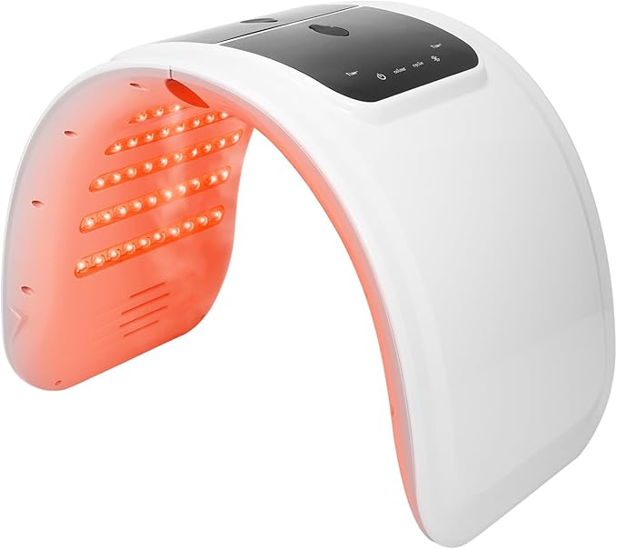 LED-Face-Red-Light-Therapy-Mask,7 Color LED Mask Light Therapy Equipment,Home Skin Care Beauty Equipment for Facial, Neck & Body Use (Semicircle)