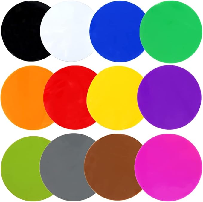 12 pcs Rubber Jar Gripper Pads, BOSOIRSOU Round Multi-Purpose Bottle Lid Jar Opener Kitchen Coasters Heat Insulation Pad for Weak Hand Seniors Arthritis - 4.9in/12.5cm