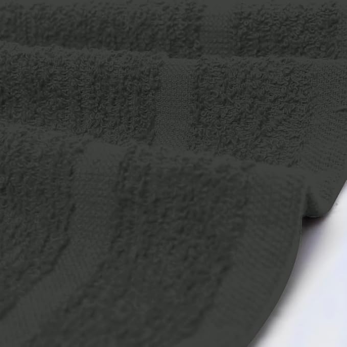Avalon Towels Cotton Washcloths – (Pack of 24) Size 12x12 Inches, 100% Ring Spun Cotton, Soft & Absorbent Face Towels, Gym Towels, Hotel and Spa Quality, Reusable Fingertip Towels (Grey)