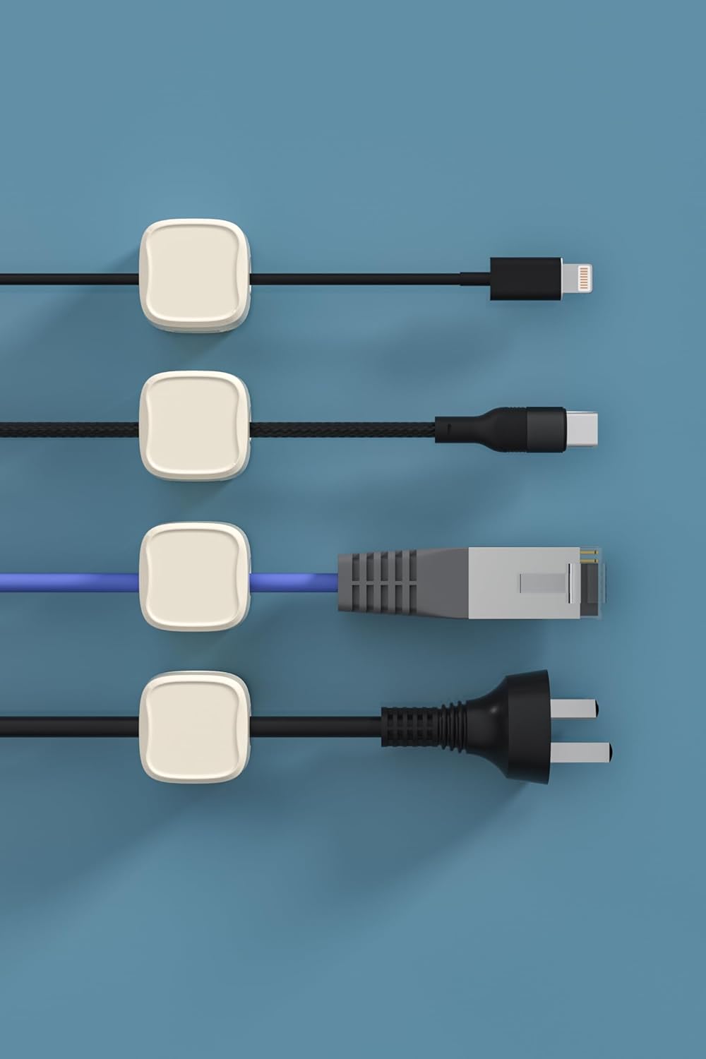 Magnetic Cable Clips, Adjustable Cord Holder Management, Adhesive Wire Keeper Organizer for Home Office Desk Phone PC Car Wall Desktop Nightstand Appliance (9-Pack Beige)