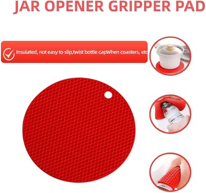 Arthritis Jar Opener for Weak Hands & Seniors 5 in 1 Non-Slip Bottle Can Opener Tool with Ergonomic Rubber Grip, 4 in 1 Adaptive Jar Lid Opener and Gripper ，Elderly Kitchen Essentials