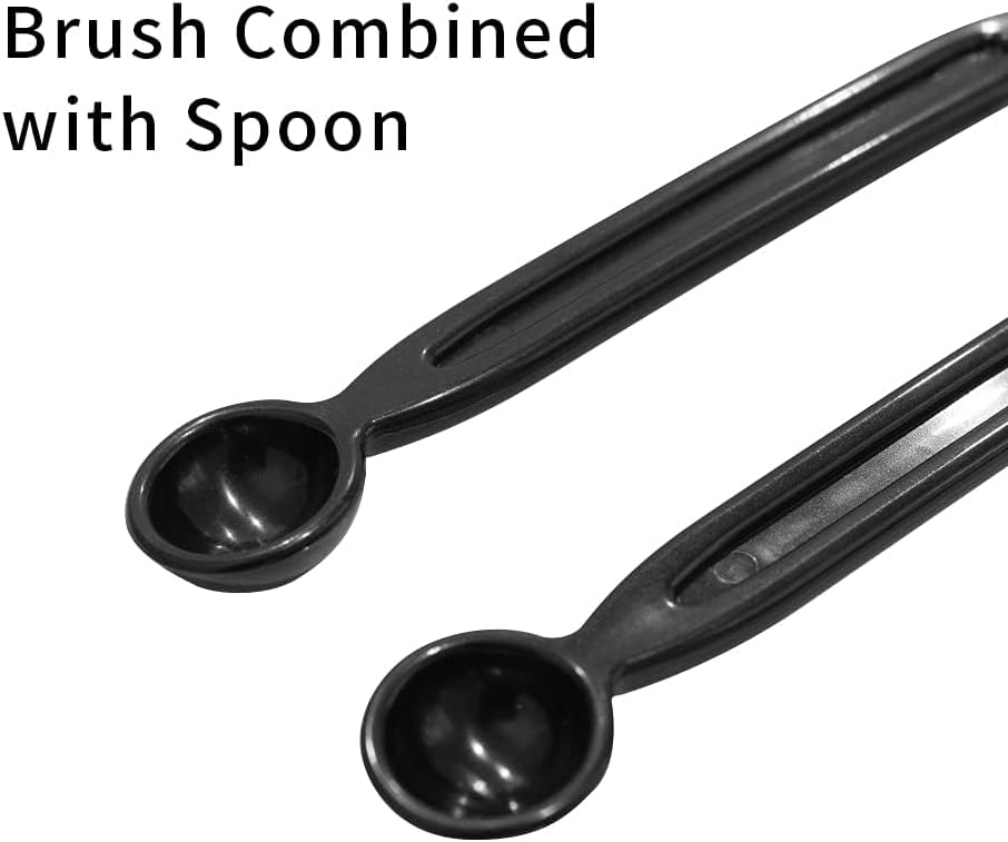 watchget Coffee Machine Cleaning Brush Set, 2 Pieces Espresso Cleaner Brushes with Spoon, Nylon Group Head Espresso Machine Cleaning Tool