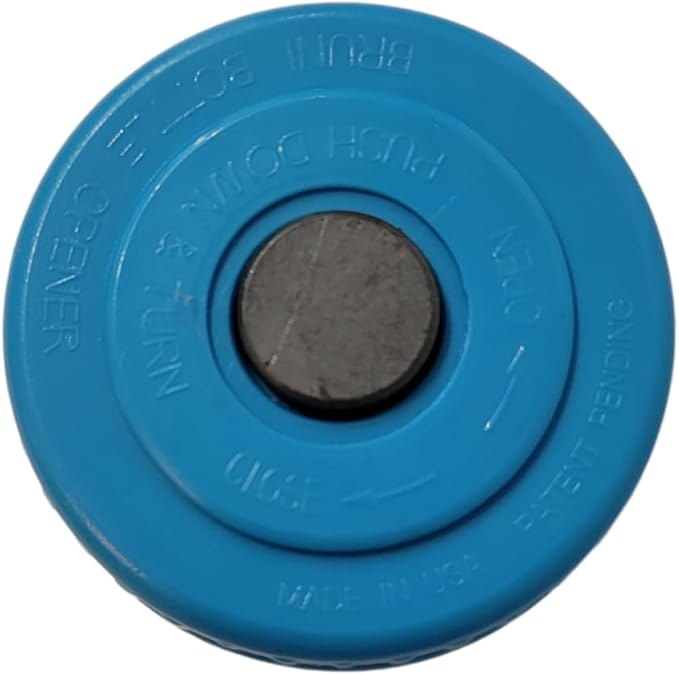 Bruni Multifunction Bottle Opener – Medicine Safety Cap Can Bottle Opener Easy to Use for Children, Weak Hands, Elderly and Arthritis Sufferers (Blue)