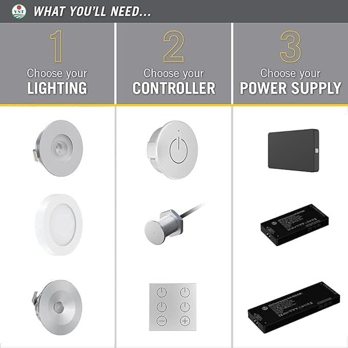 VST Under Cabinet Lighting 12V 2W(12W Total, 60W Equivalent), with Wireless Dimmer Switch, Recessed or Surface Mount Puck Light for Kitchen,Wardrobe,Pantry,Decor, 6 Pack White 4000K…