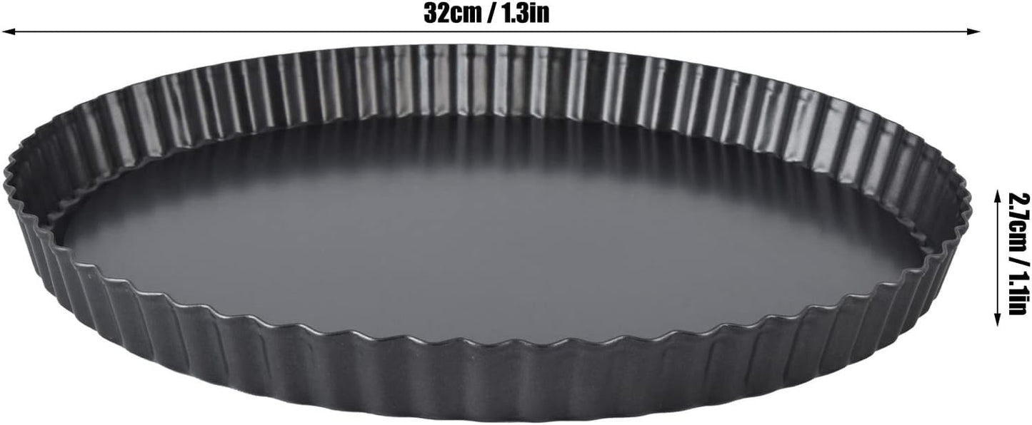 Yosoo Round Nonstick Quiche Pan, Tart Pan Quiche Pan Thickening Nonstick Deep Baking Dish Pie Plate with Removable Bottom(13inch)