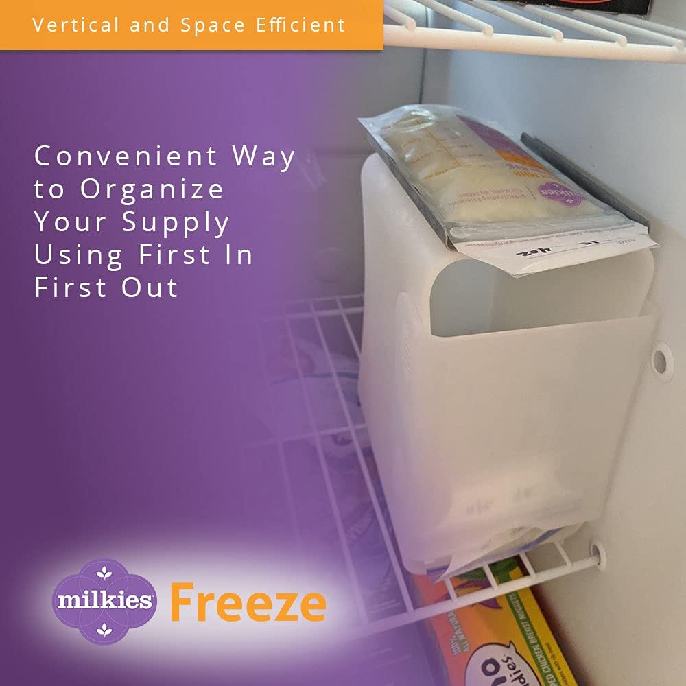 Fairhaven Health Milkies Freeze Organizer for Breast Milk Storage Bags Freezer | Breastmilk Storage Container Storing System for Freezing Breastmilk | Use with Standard Milk Bags