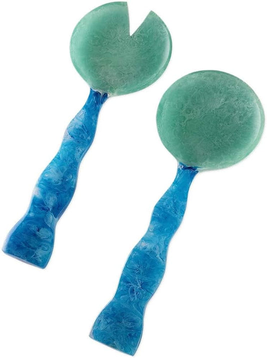 Folkulture Salad Servers or Salad Tongs | Set of 2 (12") Serving Spoons in Kitchen Essentials or Kitchen Utensils Set | Resin Salad Tongs for Serving | Salad Hands or Serving Utensils for Home