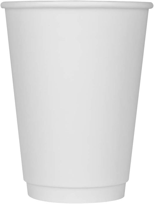 Karat 12 oz Double-Wall Insulated Coffee Cup [500 Count] White Disposable Paper Hot Cup - Rolled Rim for Hot Beverages, 90mm (C-KIC512W)