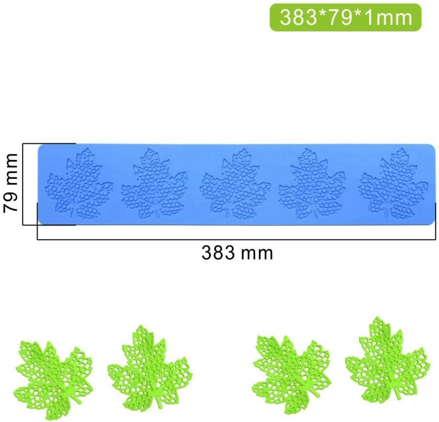 Leaf Mold, 3D Hollow Leaves Mold Silicone Fondant Candle Mold for Cake Cupcake Food Decorations