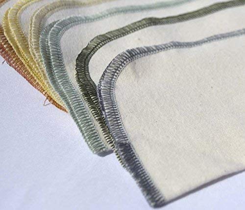 Gina's Soft Cloth Shop 1 Ply Organic Flannel Washable Baby Wipes 8 x 8 Inches Set of 10 Earthtone Assortment. Handmade in the USA!