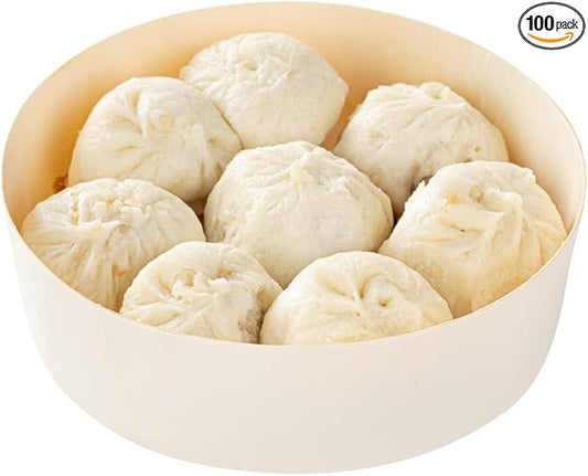 Restaurantware Taipei 16 Ounce Food Containers 100 Round Wooden Bento Boxes - Lids Sold Separately Grease Impermeable Poplar To Go Boxes Disposable Serve Noodles Dumplings And More