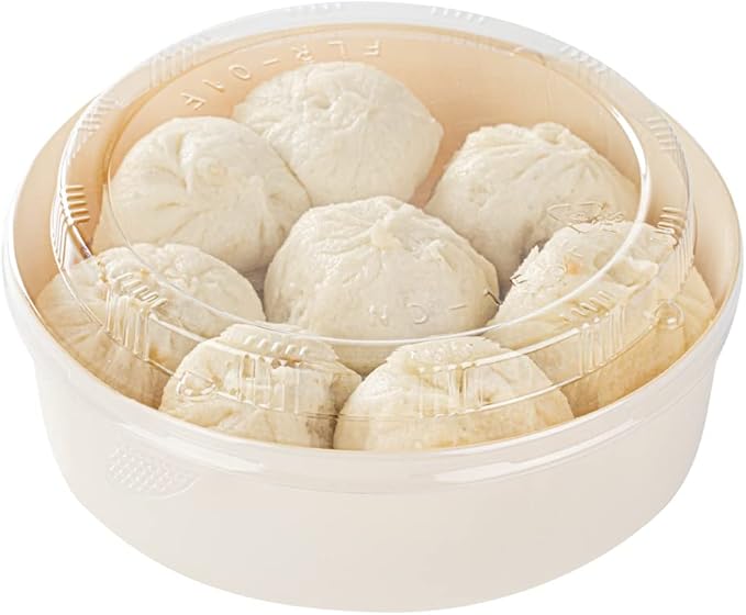 Restaurantware Taipei 16 Ounce Food Containers 100 Round Wooden Bento Boxes - Lids Sold Separately Grease Impermeable Poplar To Go Boxes Disposable Serve Noodles Dumplings And More