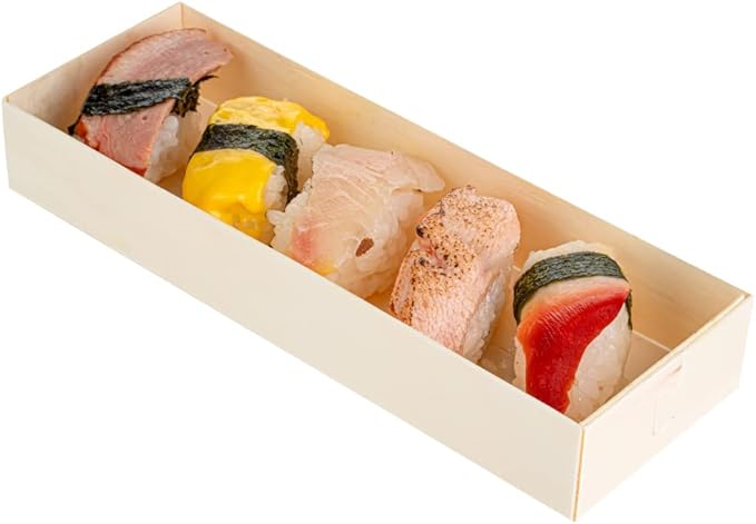 Restaurantware Taipei 9 Ounce Food Containers 100 Rectangle Wooden Bento Boxes - With Window Lids Grease Impermeable Poplar To Go Boxes Disposable Serve Sushi Dumplings And More