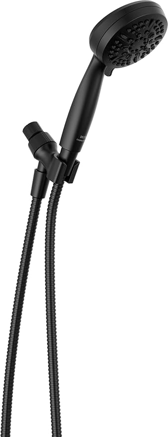 Delta Faucet 5-Spray Handheld Shower Head, Black Shower Head with Hose, Showerheads & Handheld Showers, Handheld Shower Heads, Detachable Shower Head, Hand Shower 1.75 GPM, Matte Black 75511BL