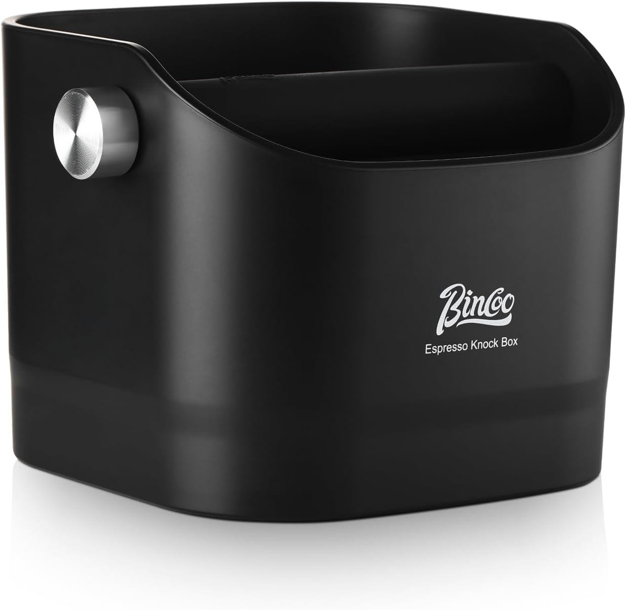 Bincoo Espresso Knock Box -1.2L(15 Cups) Knock Box, Barista Style Coffee Knock Box for Grounds with Removable Shock-Absorbent Knock Bar and Anti-Slip Base, Durable Espresso Accessories.Black