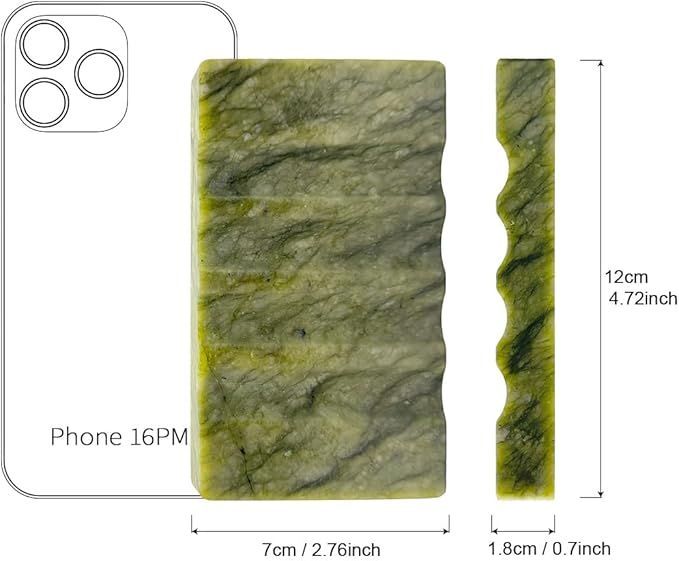 Real Marble Soap Dish for Shower - Stone Tray, Small Bar Soap Holder with Drainage | Non-Slip, Luxury Bath Room Accessories (Earth Green)