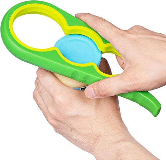 Jar Opener, Bloss Non Slip Jar Bottle Opener Jar Gripper for Weak Hands, Seniors With Arthritis and Children, 4 in 1 Multi-Function Colorful Can Opener Easy to Use for Low Strength, Green Yellow
