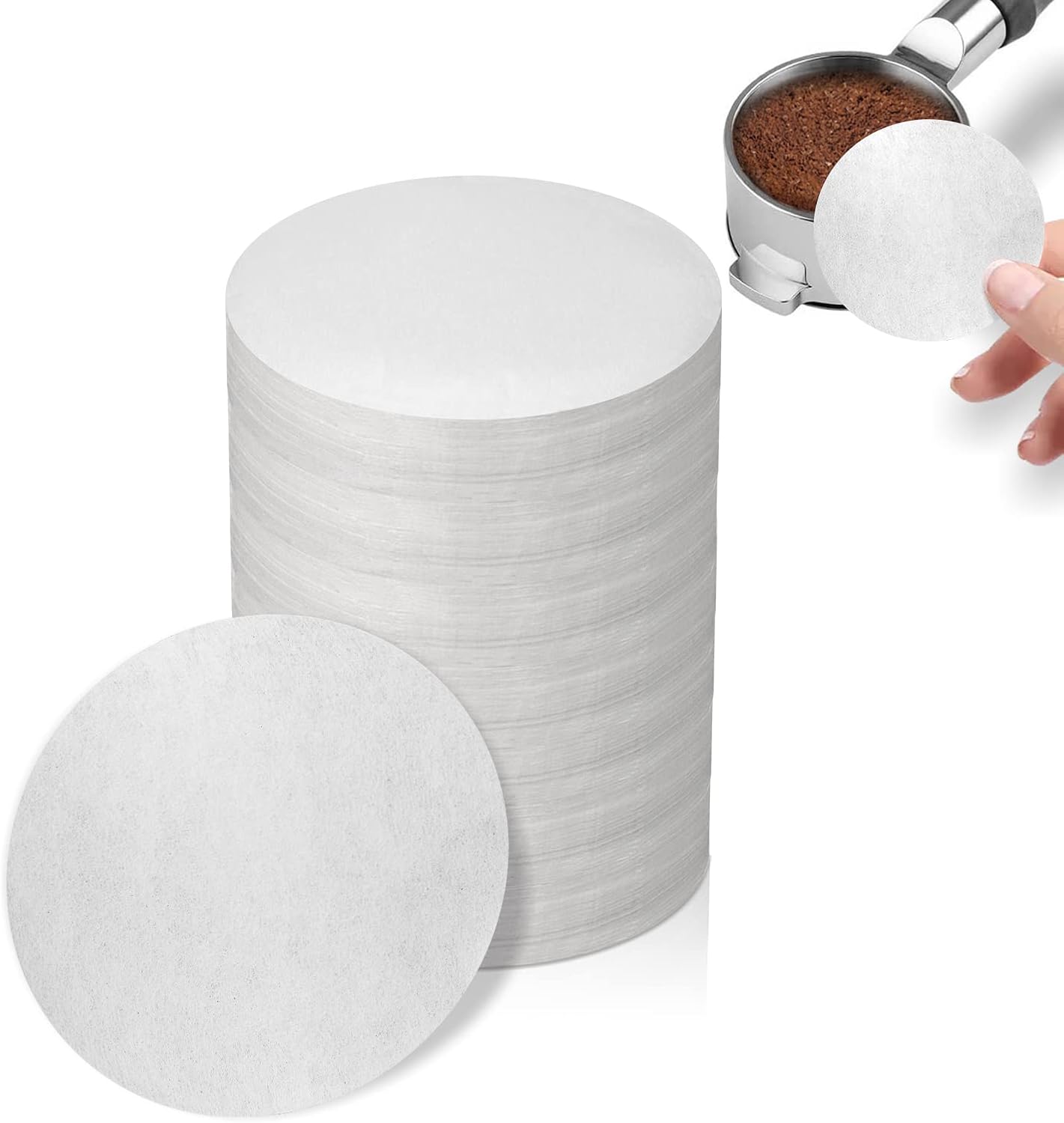 1000 Pcs Coffee Paper Filter for Espresso Coffee Maker, 51 mm Unbleached Espresso Filter Puck Screen Portafilter Paper Compatible with Breville Barista, Mr. Coffee and Other Espresso Machine