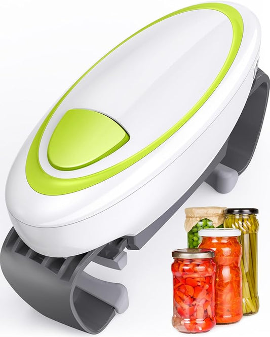 Electric Jar Opener for Weak Hands, Automatic Jar Opener for Seniors with Arthritis, Strong Tough & Easy One Touch Bottle Opener for Arthritic Hands