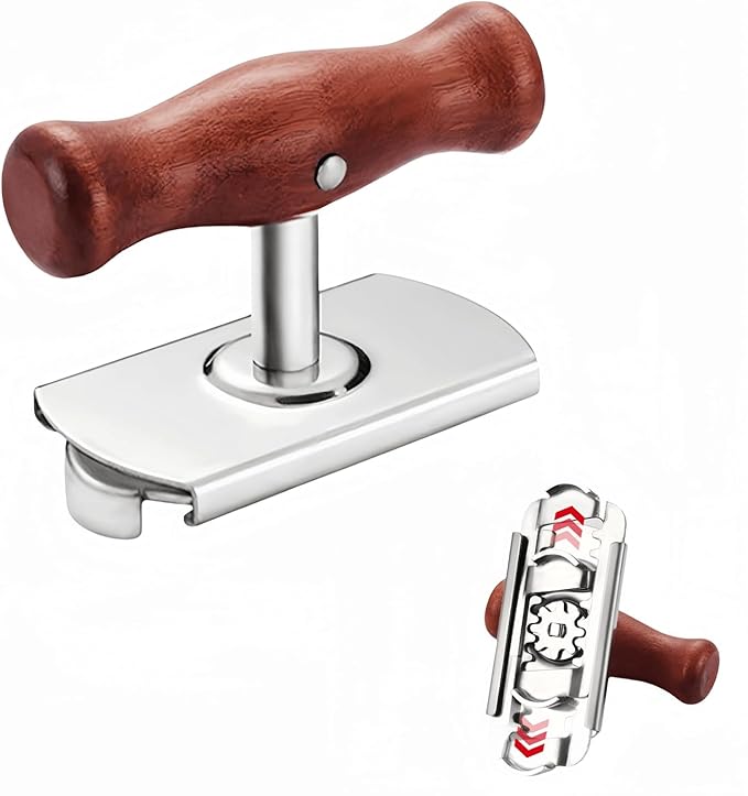 Generic Effortless Arthritis Jar Opener，Adjustable Stainless Steel Opener for Weak Hands,Quick Opening Tool for Seniors,Gift for Mom and Grandma, 3.78*3.15*2.01IN, Wooden