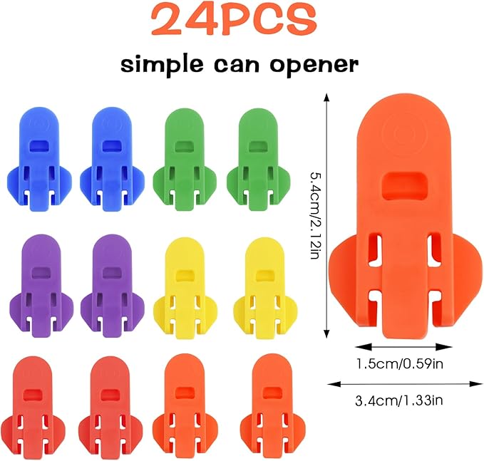 24 Pieces Drink Shield and Soda Protector, Easy Soda Beer Can Opener Beverage Barricade Protects, Plastic Tab Can Cover Can Openers for Pop, Coke, Beer, Soda, Aluminum Beverage