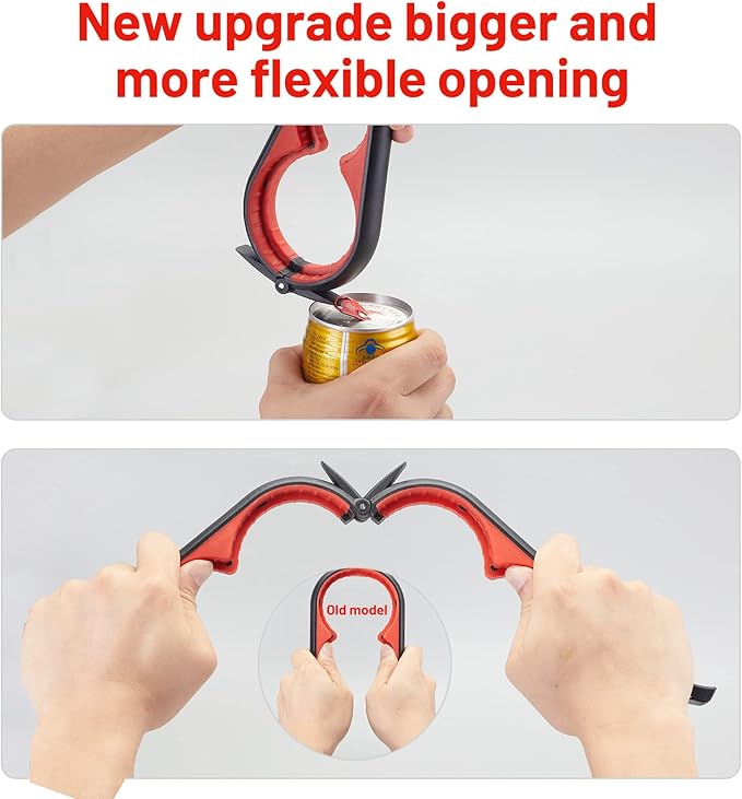 Jar Bottle Opener for Weak Hands,4 &5 in 1 Multi Function Non-Slip Can Lid Opener Tools with Silicone Jar Gripper Pad,Suitable for Seniors,Children and Arthritic Hands (Red)