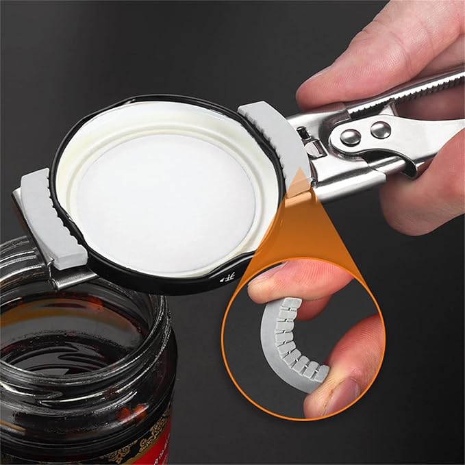 2023 New Jar Opener for Weak Hands, Adjustable Stainless Steel Can Opener, Jar Gripper Tight Lid Opener, Kitchen Gadgets, Easy Jar Opener for the Elderly and Children (A2-1PCS-Standard Non-Slip)