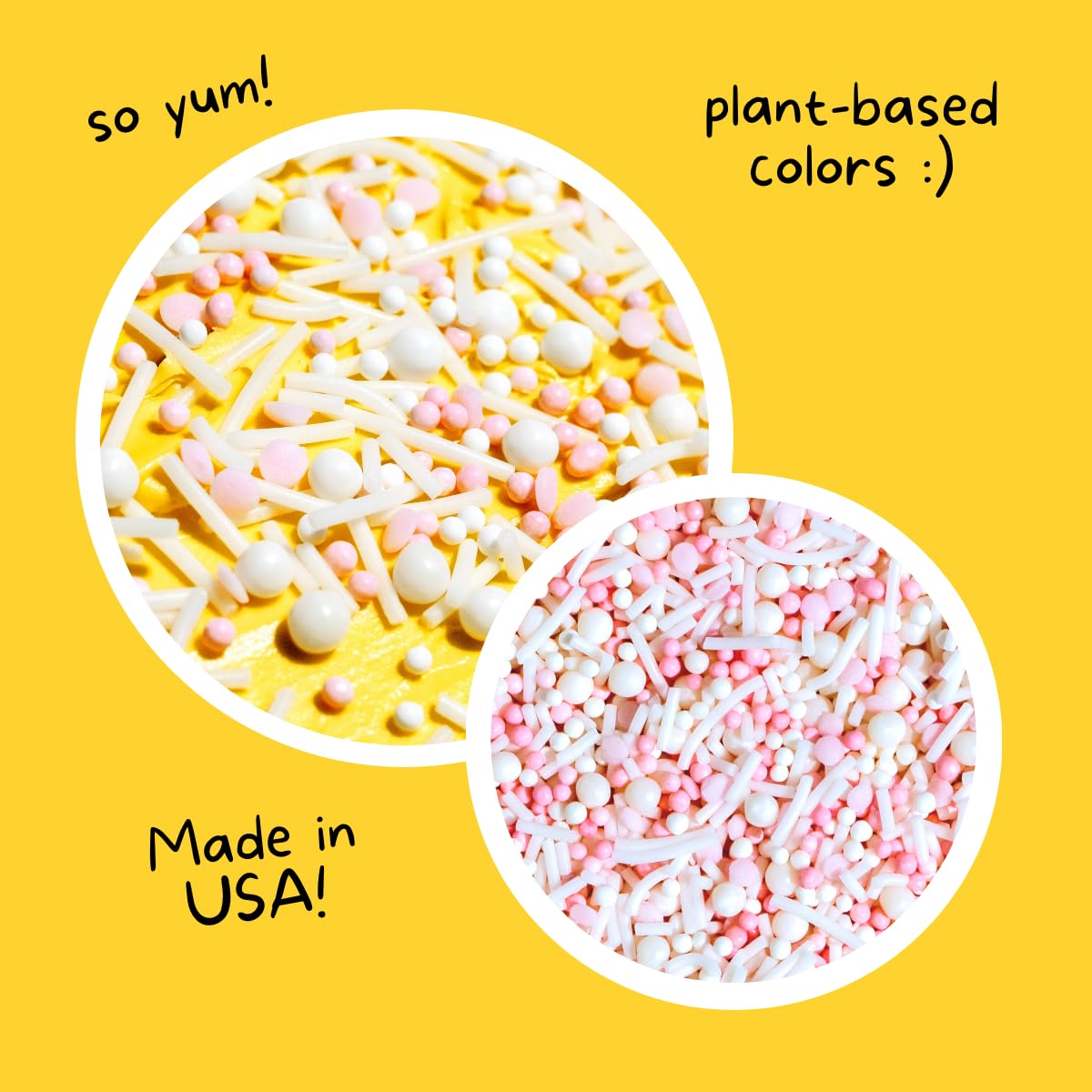 Pink Pop! Natural Nonpareils Sprinkles by Supernatural, No Artificial Dyes, Soy Free, Gluten Free, Vegan, 3oz