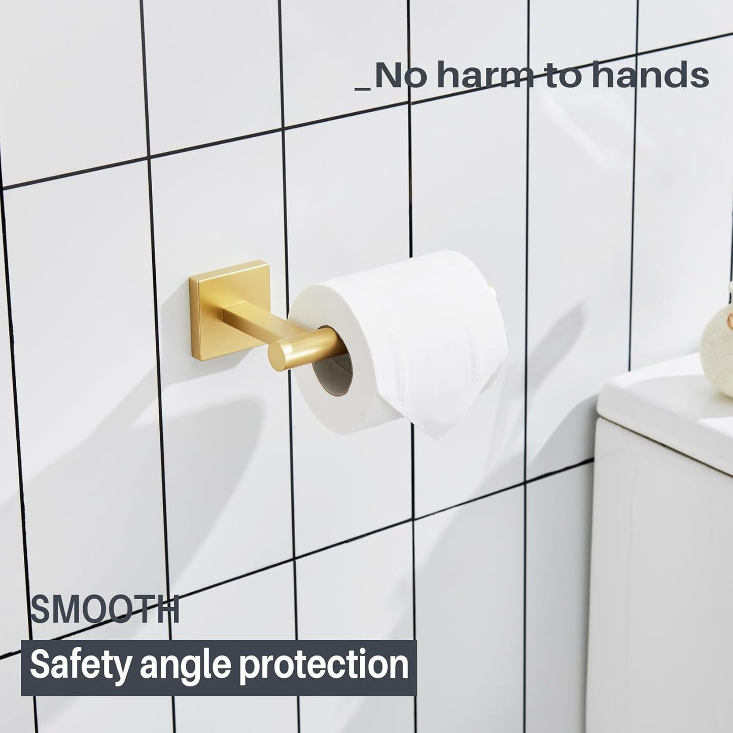 KOKOSIRI Toilet Paper Holder Tissue Paper Dispenser for Bathroom Toilet Roll Holder Wall Mounted, Brushed Gold Stainless Steel B2008BG