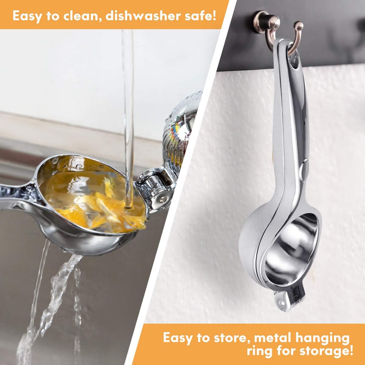 Lemon Squeezer, Lemon Squeezer Juicer, Citrus Juicer Handheld, Metal Lemon Hand Press, Lime Squeezer Bar Tool, Manual Citrus Press w/Stainless Steel Zester
