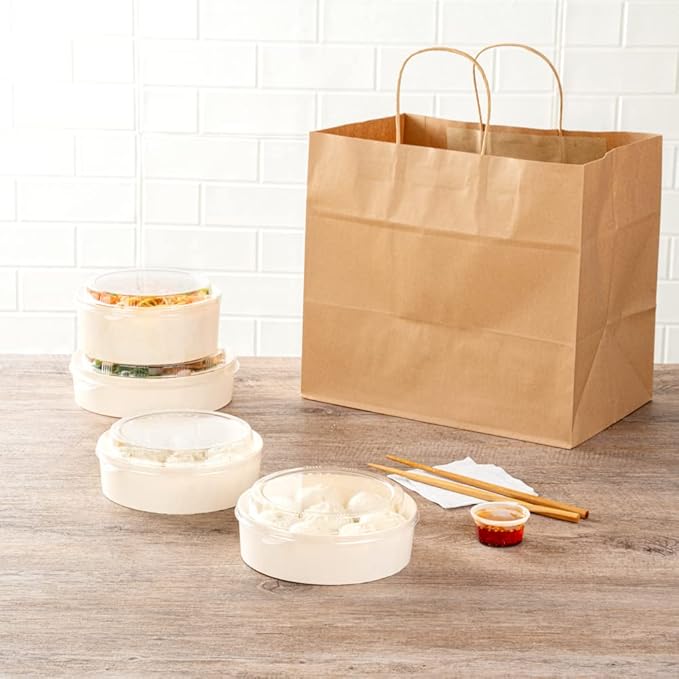 Restaurantware Taipei 16 Ounce Food Containers 100 Round Wooden Bento Boxes - Lids Sold Separately Grease Impermeable Poplar To Go Boxes Disposable Serve Noodles Dumplings And More