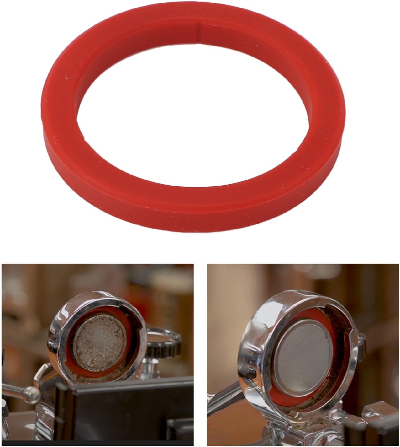 2PCS Silicone Group Gasket for E61, 8mm Brew Head Group Gasket Replacement Espresso Machine for Gaggia (Red)
