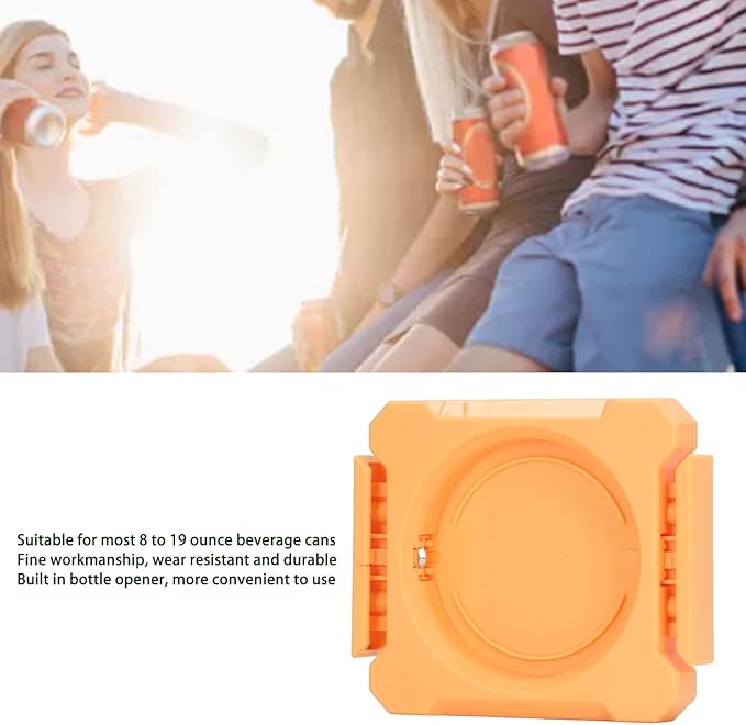 CHICIRIS Soda Can Opener, Beer Can Opener, Can Opener Manual, 2 in 1 Portable Lift, Can Cut Opener, Press and Rotate Design, for Cocktail, Beer, Soda Beverages (Orange)