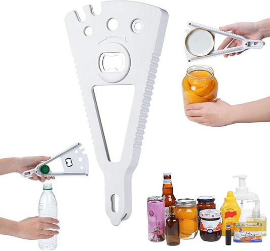 Jar Opener Bottle Opener Can Opener Essential Oil Bottle Opener for Weak hands, Seniors with arthritis and anyone with low strength,7 in 1 Multifunctional magnetic design ergonomic.