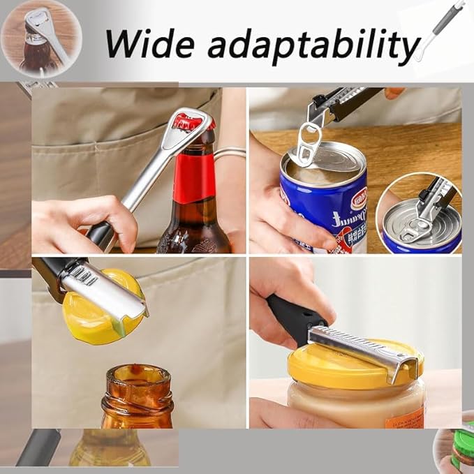 Adjustable Jar Opener for Weak Hands,PortableJar Lid Gripper,Manual Lid Gripper Opener,New Multifunctional Stainless Steel Can Opener,Manual Jar Bottle Cap Opener for Home Kitchen Gadgets