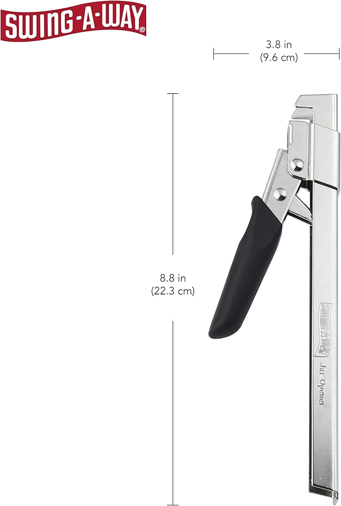 Comfort Grip Jar Opener, 7.5-Inch, Adjustable Multifunctional Stainless Steel Can Opener with Gripper, Arthritis Friendly Soft Rubber Grip Handle, Kitchen Accessories (Black)