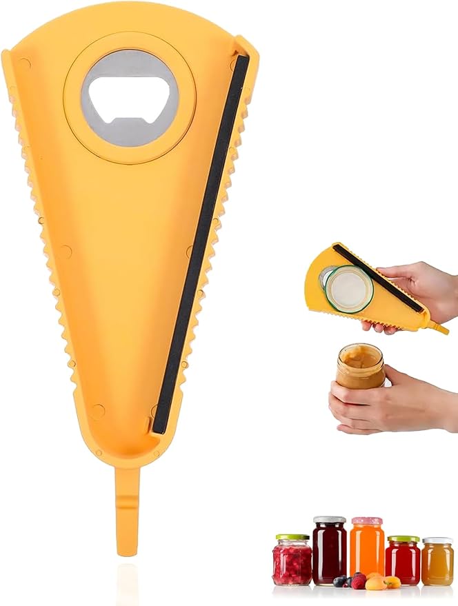 Jar Opener for Weak Hands, Bottle Can Opener Multipurpose Tool for Effortless Lid Removal Lightweight Plastic Design for Seniors & Outdoor Use, Cap Opens Dia 1.18 to 2.76in Lid