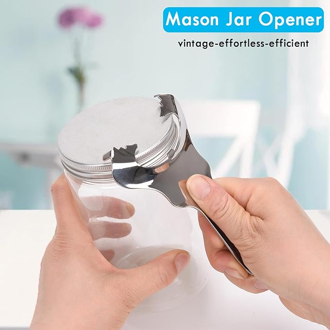 Mason Jar Opener for Canning Lids No Lid Dents or Damage,Multi-Purpose for Bottle Opener and Various Lids Canning Jar Opener,Easy Twist Manual Handheld Top Remover(2 Pack)