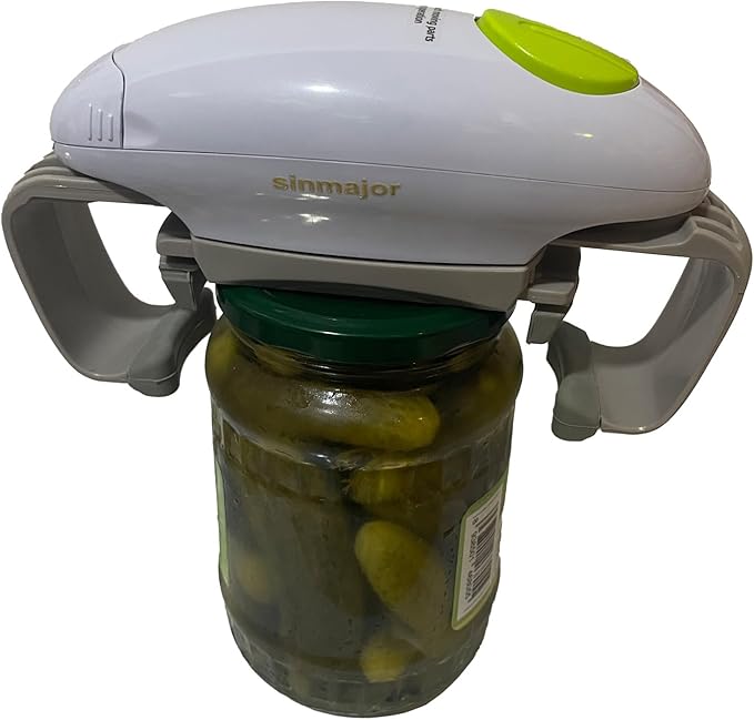Electric Jar Opener, Jar opener, Automatic Jar Opener, Automatic Jar Opener for seniors with arthritis, fits almost all lid sizes, Not applicable to plastic jars(Only seller：Sinmajor)
