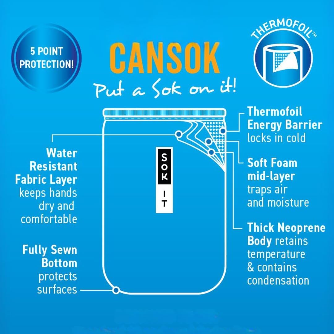 Sok It CanSok Sleeve for Beer & Soda Insulated Neoprene Cover (Compose Yourself, 25oz Can Sleeve)