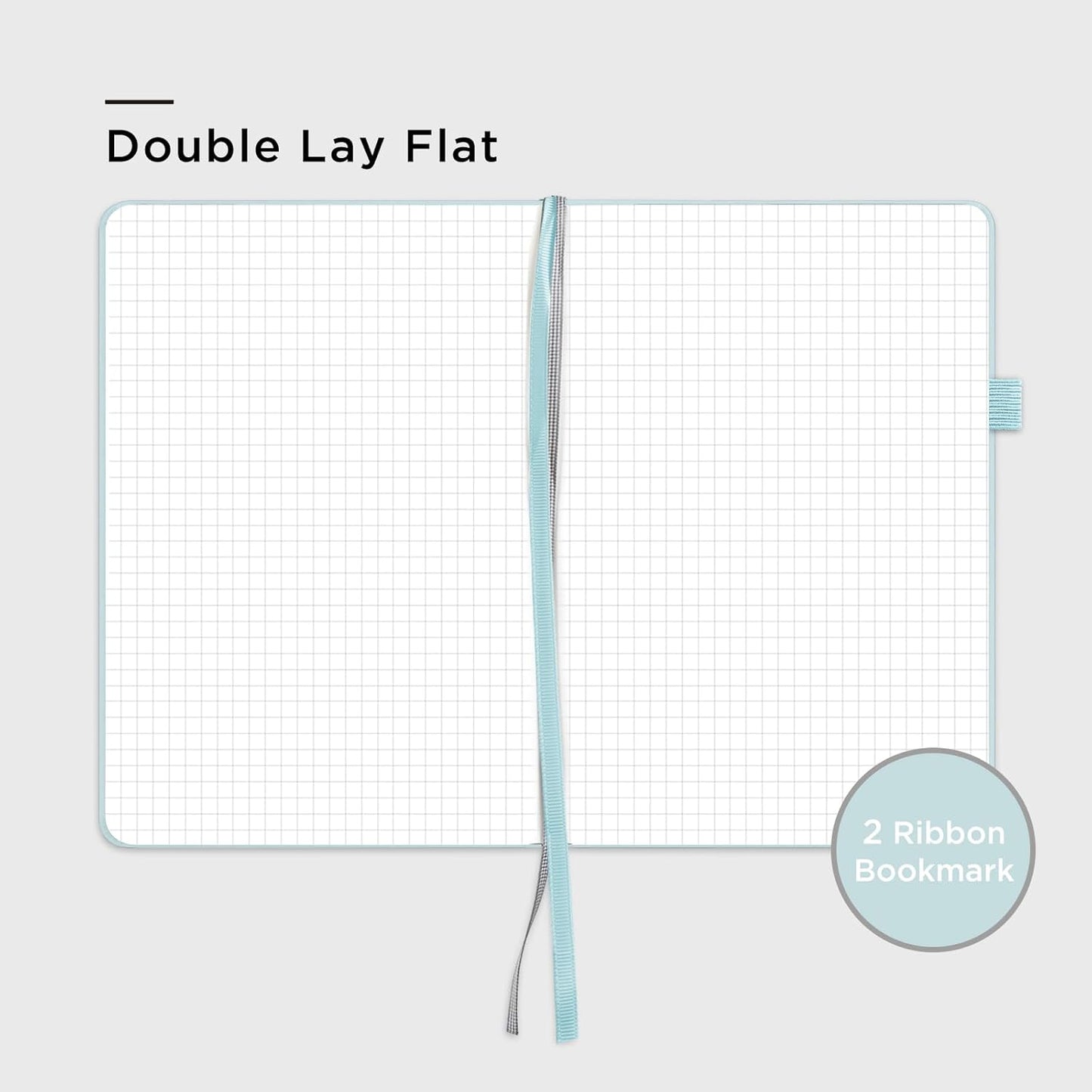&And Per Se Graph Journal Notebook, 160 Pages, 5.7 x 8 inches College Ruled Thick Paper Notebook Journals for Writing, Grid Hardcover Notebook(1 Pack, cyan)