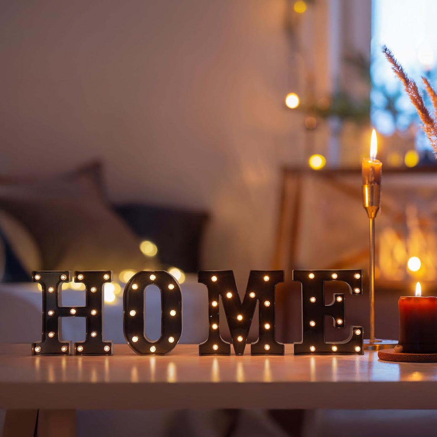 Foaky Black LED Letter Lights for Room Decor - Bedroom Wall Decor, Alphabet Lights for Home, Wedding, Party - Battery Operated （N）