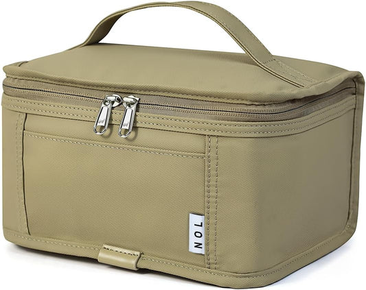 NOL Natural Organic Lifestyle Small Lunch Bag Mini Lunch Box Insulated Lunch Bag for Men/Women Leakproof Cooler Tote Bag Lightweight Nylon Waterproof Lunch Box For Work, Khaki