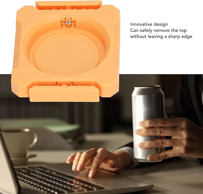 CHICIRIS Soda Can Opener, Beer Can Opener, Can Opener Manual, 2 in 1 Portable Lift, Can Cut Opener, Press and Rotate Design, for Cocktail, Beer, Soda Beverages (Orange)