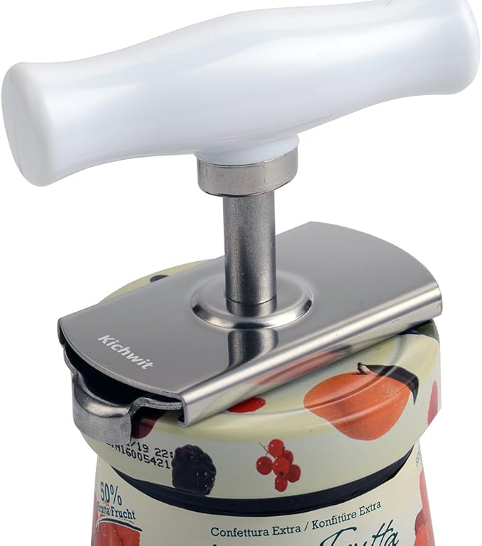 Kichwit Jar Opener for Arthritis, Stainless Steel Jar Lid Opener, for Small and Medium Jar Lids, Bottle Opener Keychain Included