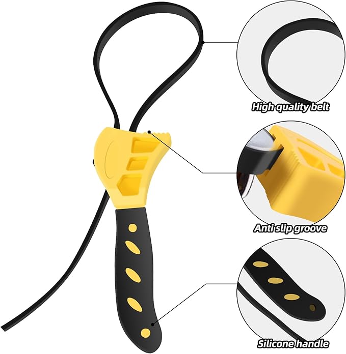 Jar Opener for Weak Hands, Seniors with Arthritis, Strap Adjustable Jar Opener, with Non Slip Rubber, Kitchen Gadgets lid opener jar opener (Yellow Black)