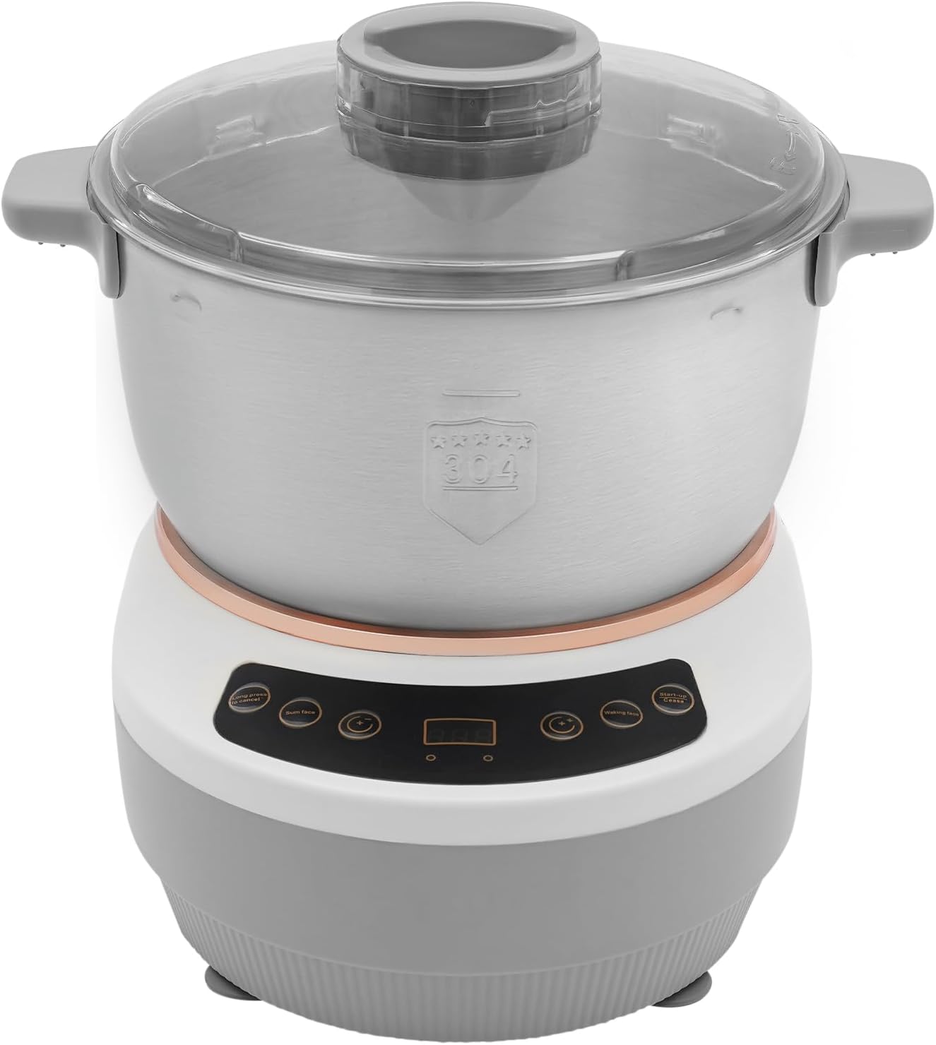 Electric Dough Maker with Ferment Function, 5L/ 4.5Qt 200W 304 Stainless Steel Dough Mixer Machine, Commercial Bread Mixer for Roti Bread Pizza Baking Dumpling Dough & Sourdough(Silver)