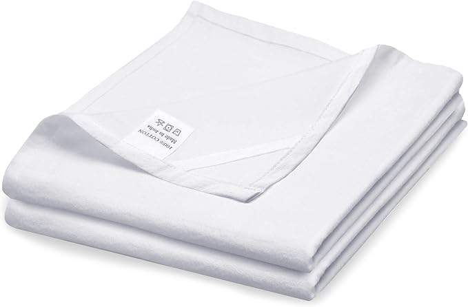 WHITEWRAP Flour Sack Towels| Tea Towel for Crafts| Kitchen Dish Cotton Blank Towel for Embroidery|Baking Bread Proofing Linen Cover| Thick Absorbent Quick Dry| 2 Pack 33"X38" White