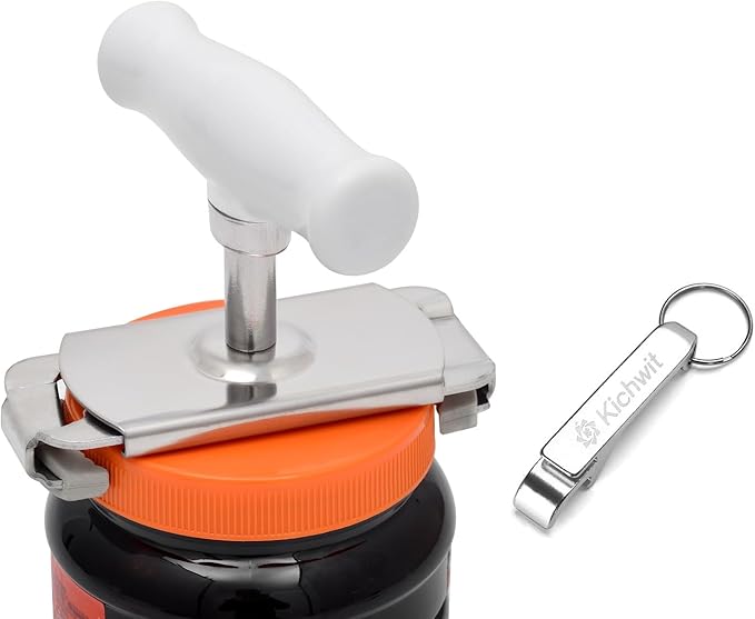 Kichwit Jar Opener for Weak Hands, Jar Bottle Opener for Seniors with Arthritis, Bottle Opener Keychain Included